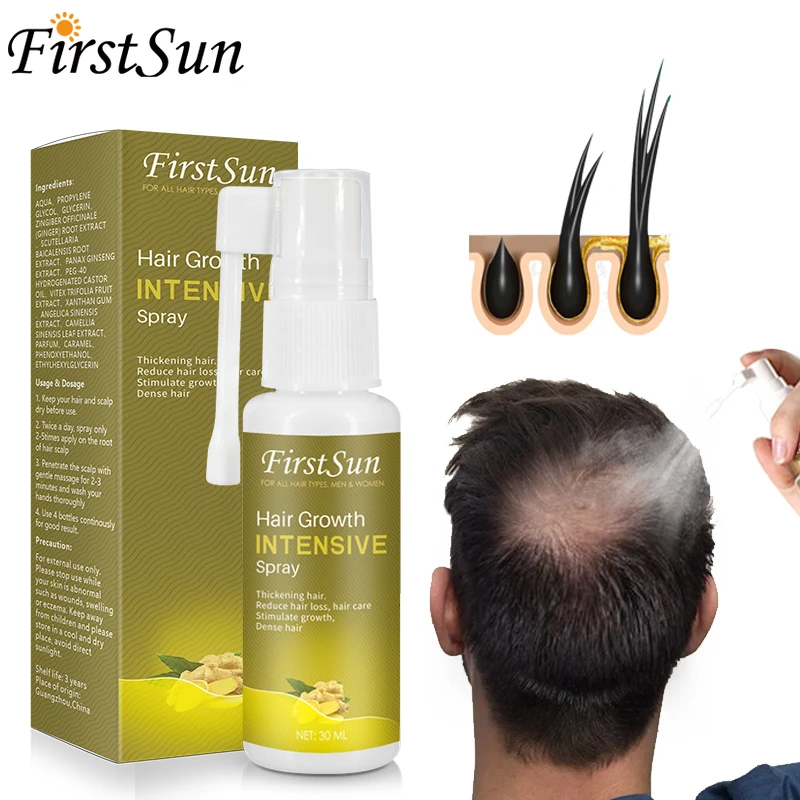 New 30ml Hair Growth Intensive Spray Ginseng Ginger Extract Stimulate Hair  Growth Dense Thickening Hair Anti Hair Loss Essence - Hair Loss Product  Series - AliExpress