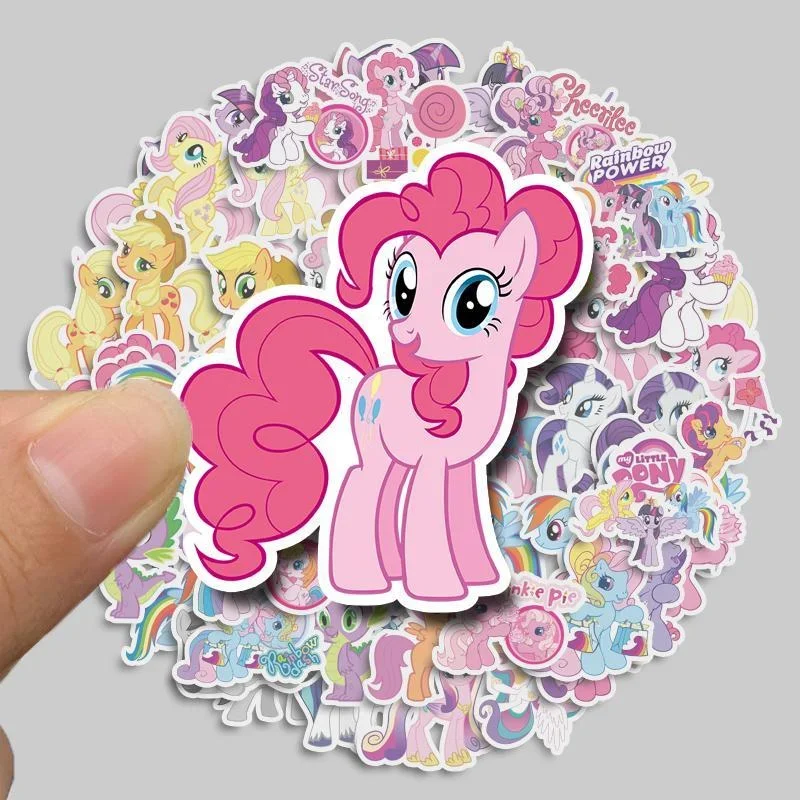 100PCS My Little Pony Stickers Cute Pinkie Pie Rainbow Dash Decals for Kids Laptop Water Bottle Luggage DIY Scrapbook Gift Favor