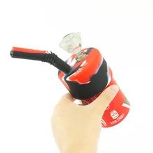 

wholesale Silicone Smoking pipe weeding With Glass Bowl Tobacco smoking handle glass Pipe water for Travel Spoon Cigarette Pipes