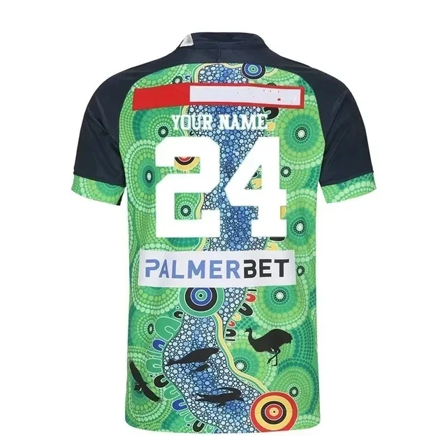 thumbnail image 1 of CAMISETA DE RUGBY INDÍGENA PARA HOMBRE CANBERRA RAIDERS 2024, gorra negra, tallas S a 5XL (nombre y número personalizados), 1 of 5