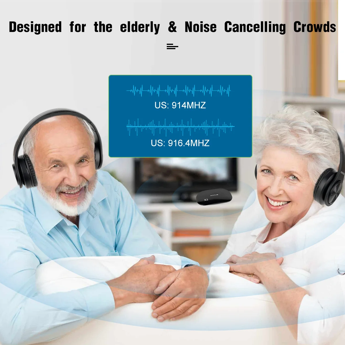 سماعة رأس لاسلكية من Retekess TA005 قابلة للطي تعم...