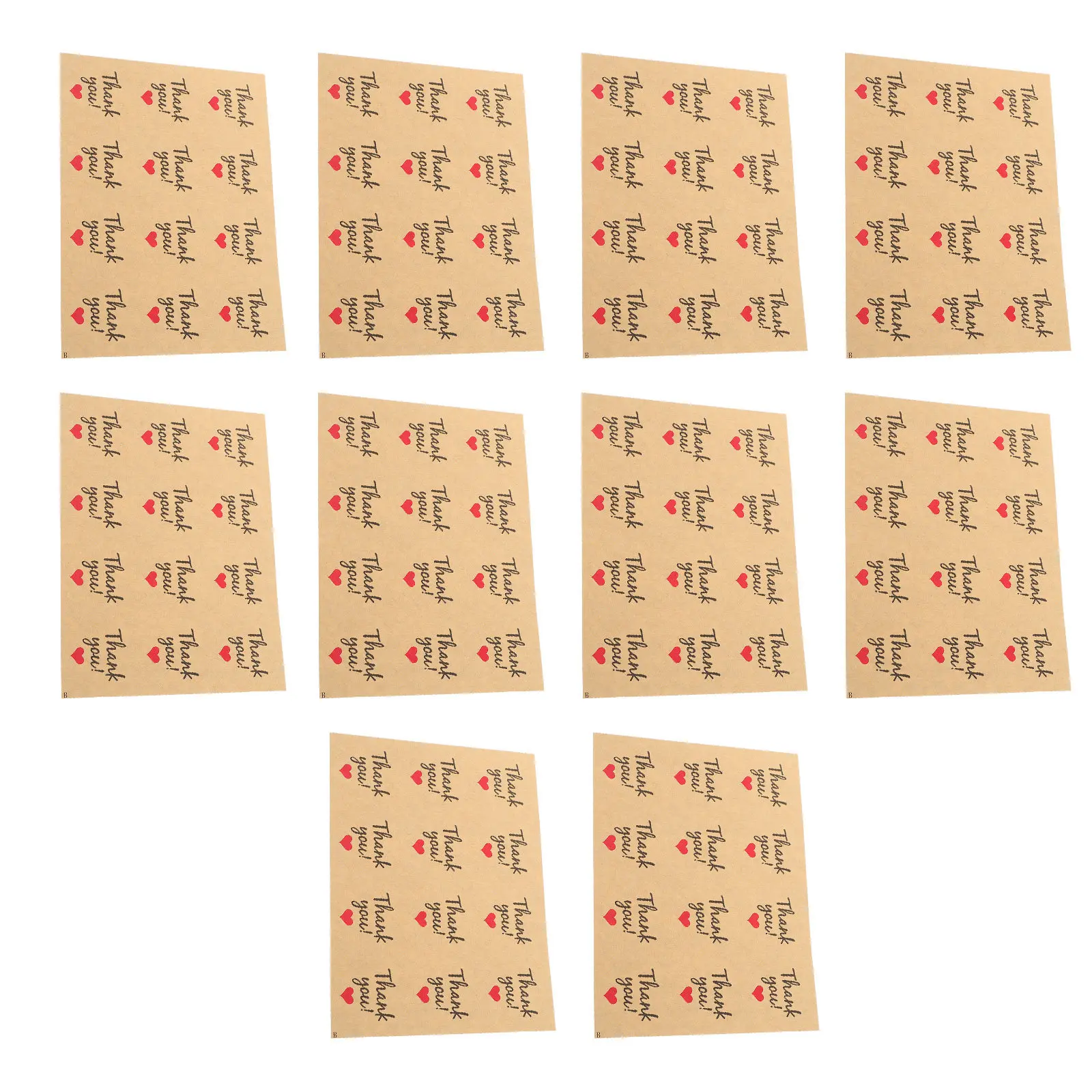 10장 종이 감사 스티커, 매끄러운 표면에 붙는 자가 접착식, 잔여물 없음, 베이킹 포장 라벨 씰 스티커