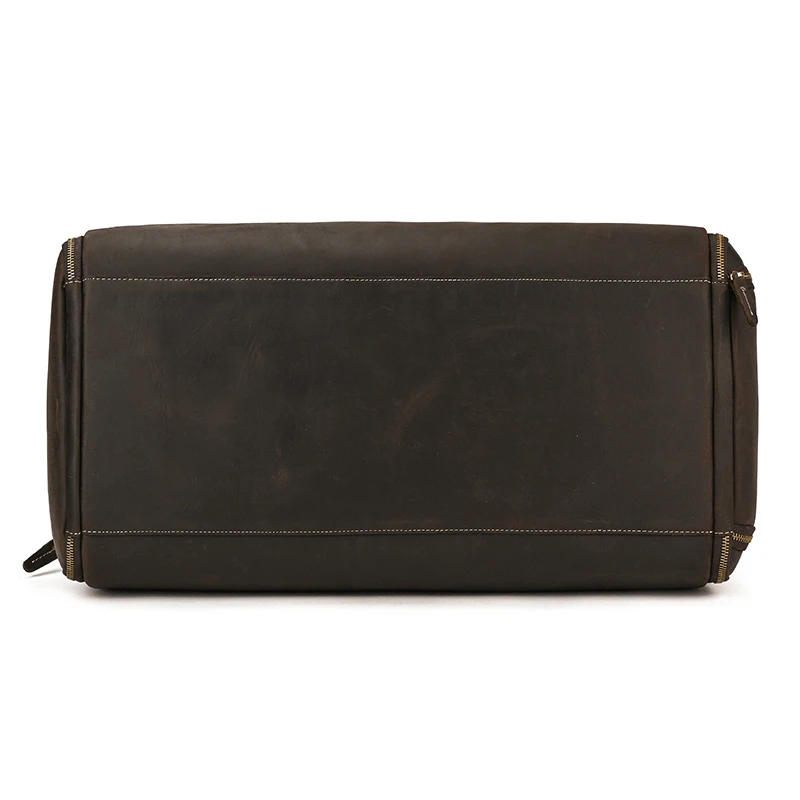 Large Leather Duffle Bag With Shoe Compartment