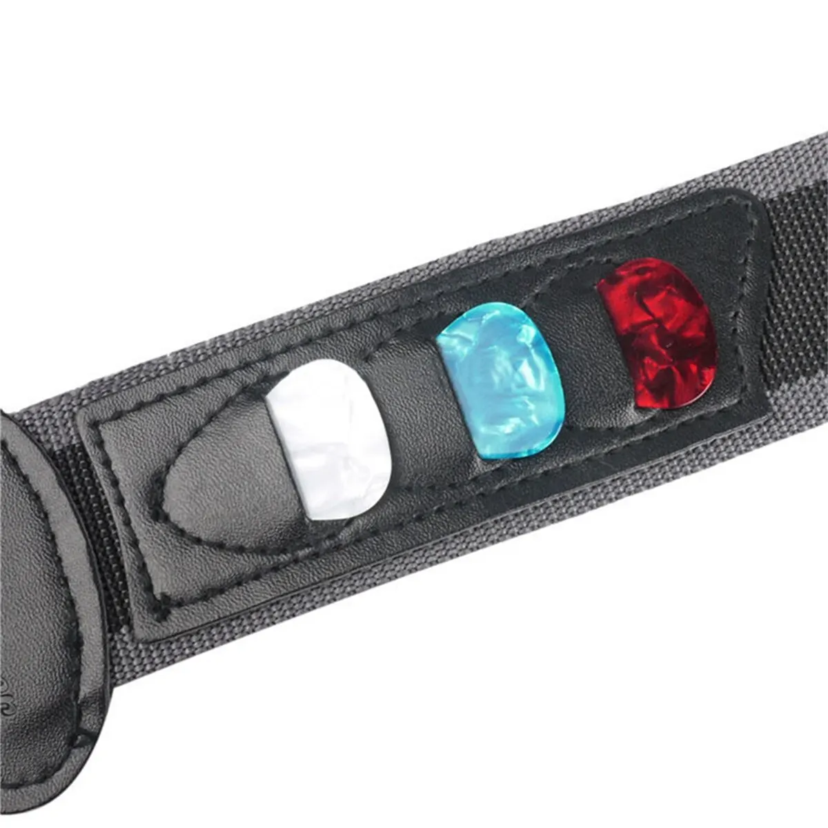 Adjustable Electric Guitar Strap with PU Leather Ends and Pick Holders