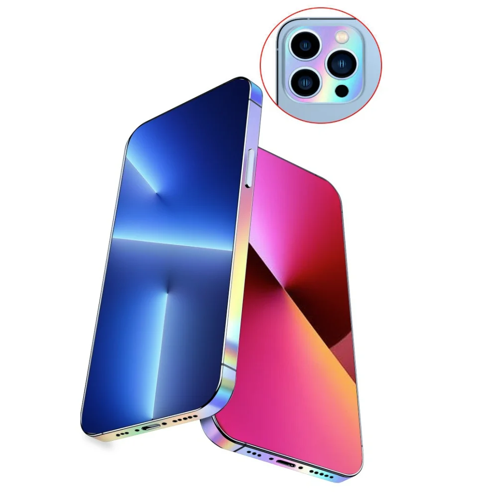 Gowqino A Set Dazzling Luminous Border Protective Soft Film For IPhone 12mini 13Pro 13mini 14 Pro max