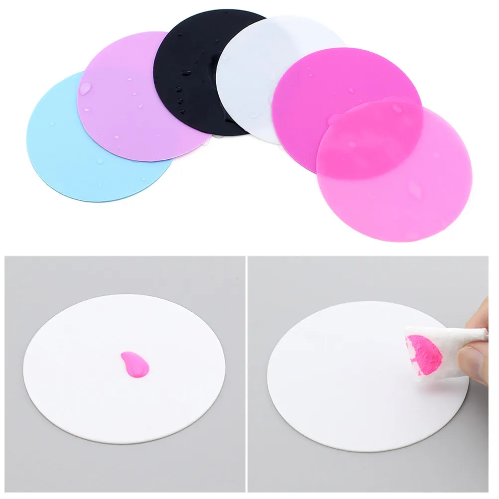 5Pcs 레진 서클 팔레트 전문 네일 아트 페인트 트레이 매끄러운 표면 간편한 청소 스태킹 믹싱 화장품 파운데이션