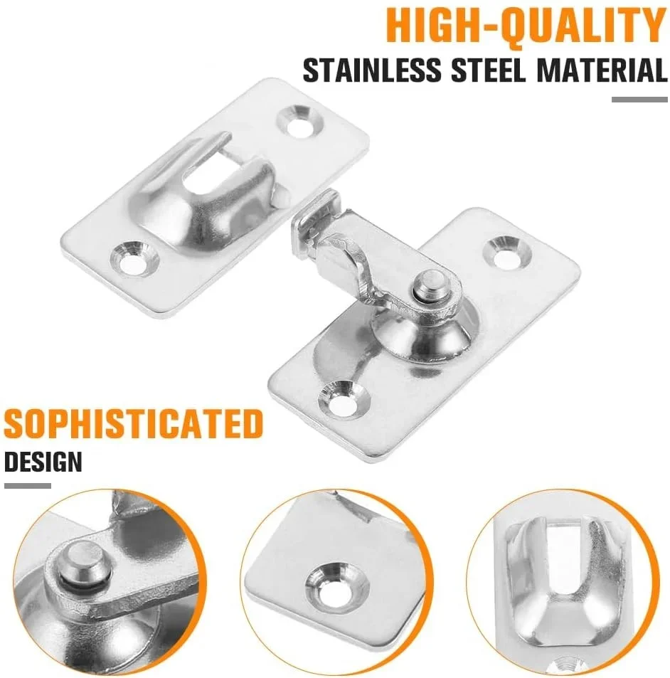 Description Picture 5 of item4pcs Door Latch w/screws Stainless Steel 90 Degree Gate Locker Buckles 44x19 mm 90 Degree Right Angle Sliding Windows Barn Gates