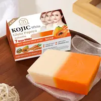 Savon à l'huile essentielle de papaye et d'acide kojique 160g, savon artisanal hydratant pour le bain nettoyant à la vitamine C 3
