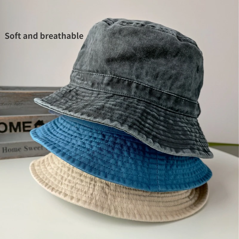 Big Head Plus Size Bucket Hat for Men  Pure Cotton Panama Fisherman Hat Korean Man Women 59cm 60cm 62cm 63cm Sun Hat 2