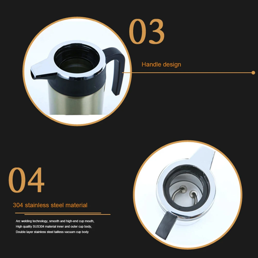 1200ML 휴대용 온수기 차량용 핫케틀 120/240W 12/24V 자동차 트럭용 온수기 자동 차단 기능 빠른 가열 여행 및 가정용