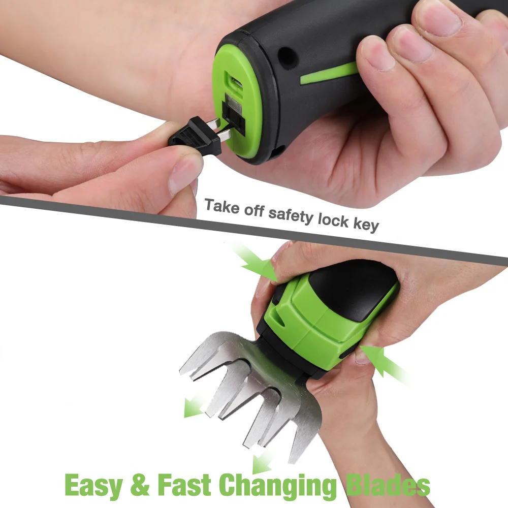 WORKPRO 3.6V/7.2V 2 in 1 Handheld Hedge Trimmer Electric Grass Trimmer Hedge Shears / Grass Cutter Rechargeable 3