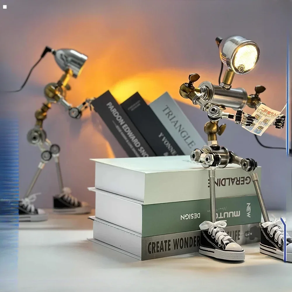 Creative USB Light Punk Robot Shape Gaming Room Desk Table Decoration Ornament Lamp Lantern Children Night Funny Birthday Gift