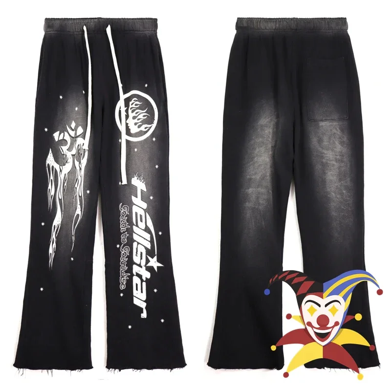 

Patchwork Hellstar Studios Sweatpants Men Women Puff Print Jogger Drawstring Pants
