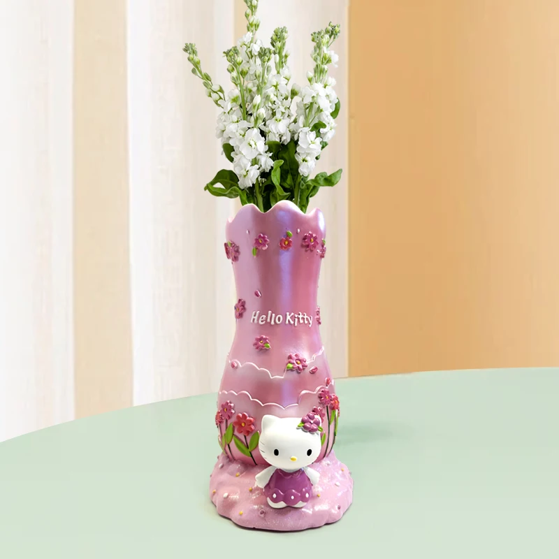 Cartoon Kitty Vases Flower Vase Potting Garden Ornament Resin Home Decoration Valentine's Day Gift Girls Desktop Ornaments 5