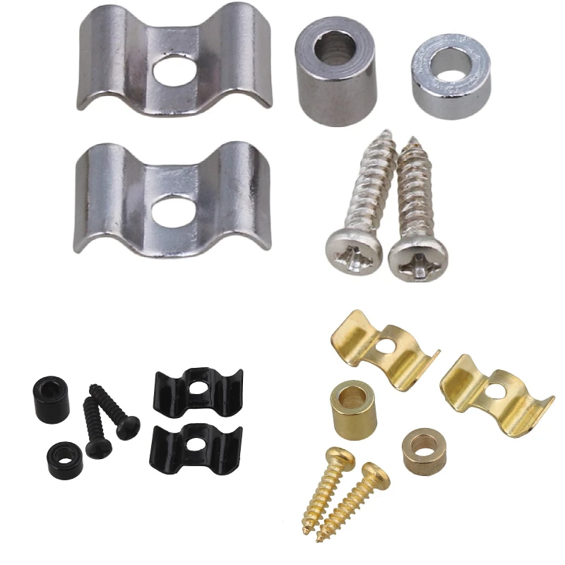 

Хром/черный/золотой нитью Дерево Руководство Фиксатор для Запасные детали для гитары комплект из 2 предметов