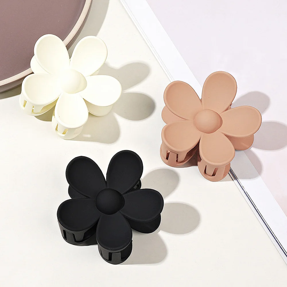 Hair Clips 3Pcs Women Fashion Flower Hair Claw Clips Matte Hair Clips Girls Non Slip Hairpins for Thick Women Accessories