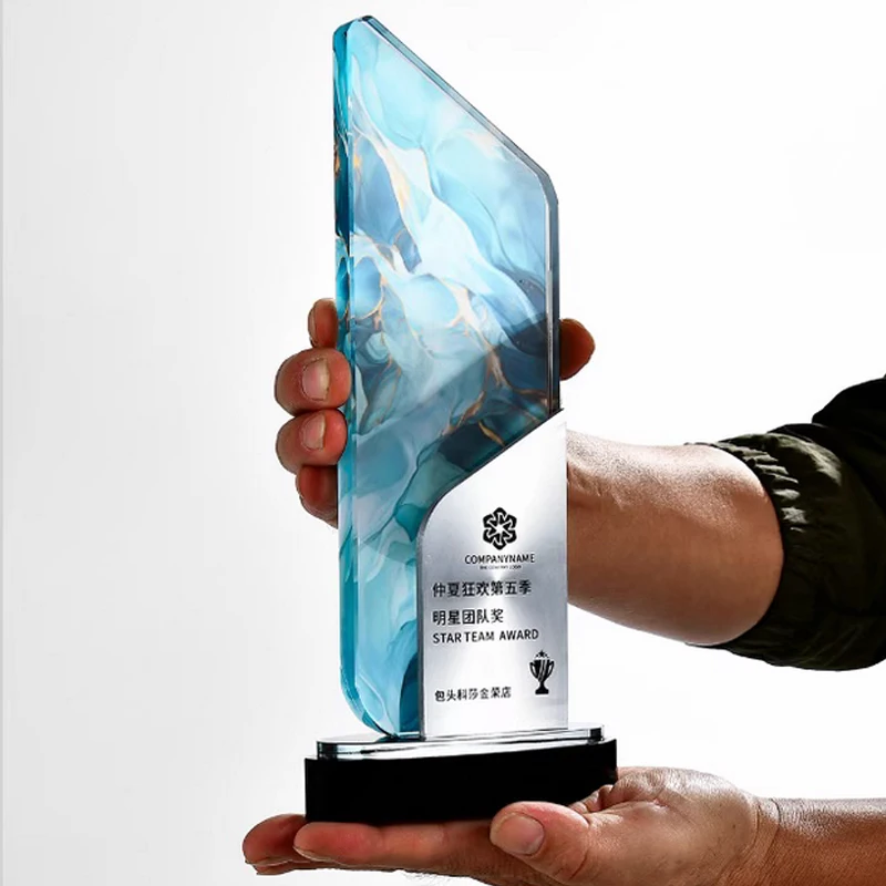 Customized High-end Metal Crystal Trophy, Excellent Staff Company Annual Meeting Awards, Home Decorations Outstanding Medal, 1Pc