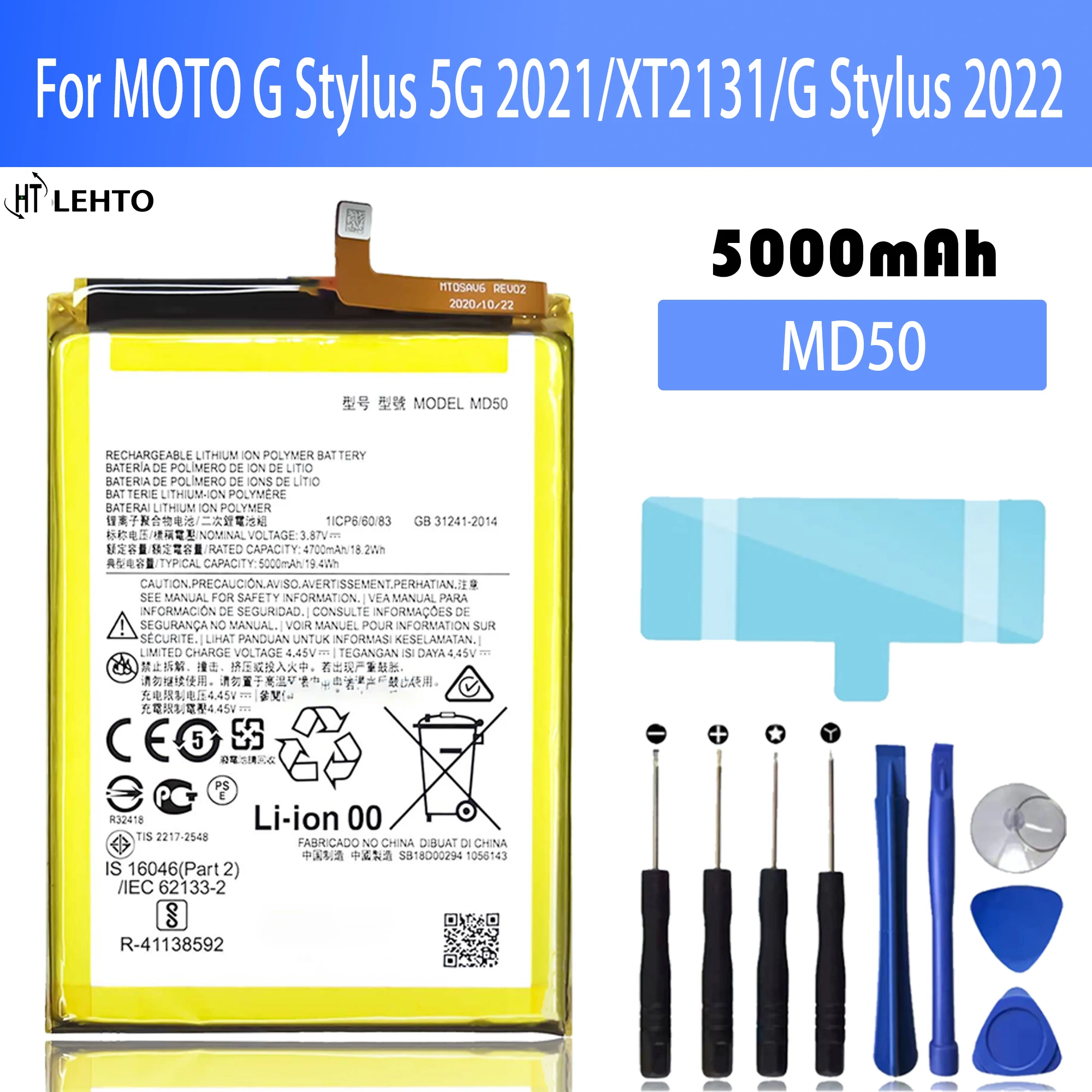 

New 100% original MD50 Battery For motorola MOTO G Stylus 5G 2021 / XT2131 / G Stylus 2022 phone Batteries Bateria