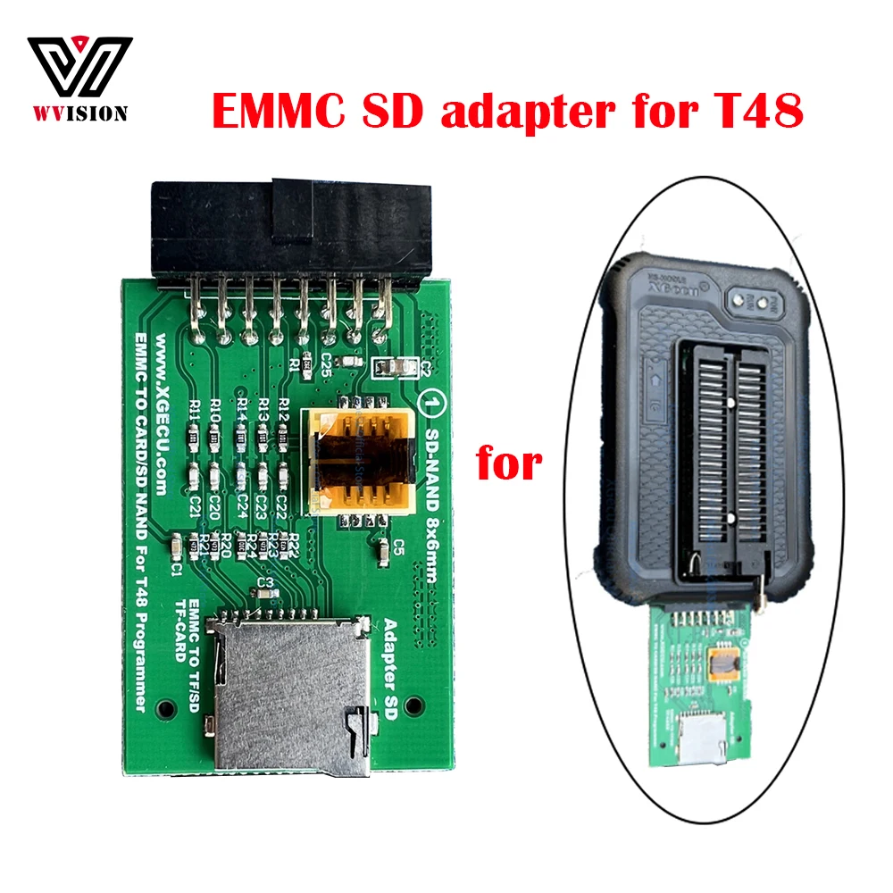 

100% Original EMMC SD Adapter for XGecu T48 Progammer EMMC In-circuit Programming Reading and Writing SD/TF Card EMMC Chip