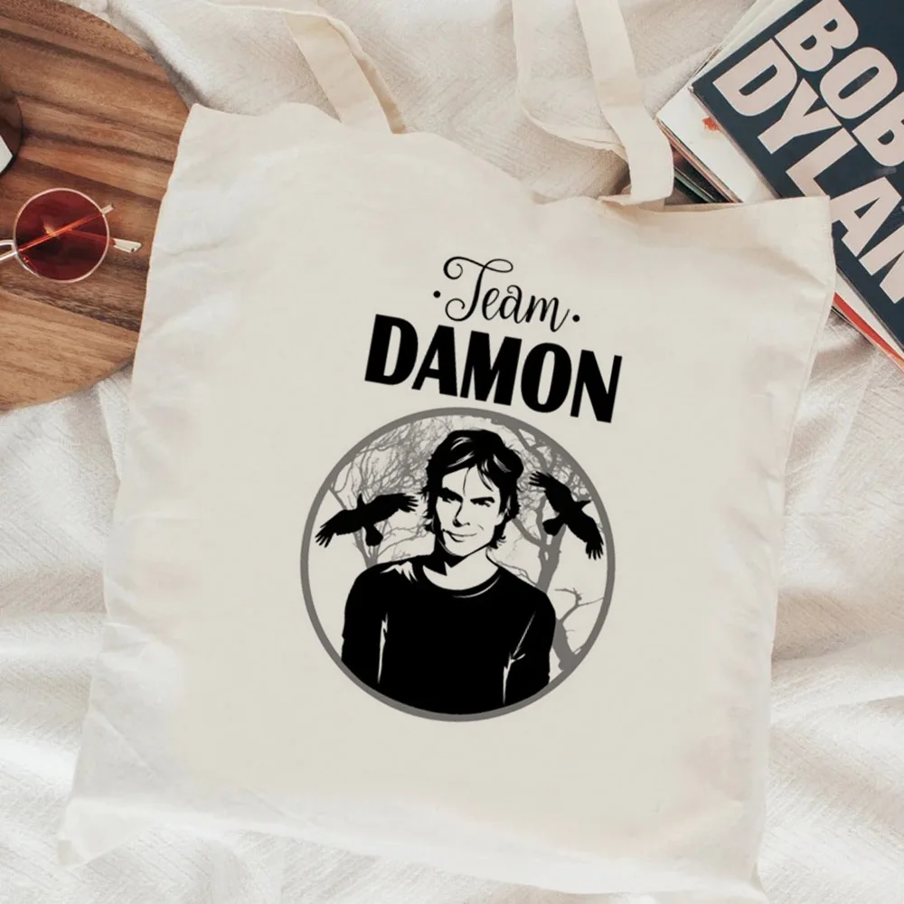 The Vampire Diaries Einkaufstasche Canvas-Tragetasche Stofftasche Shopper Einkaufstasche Faltbare Stofftasche mit Kordelzug – Detail 7