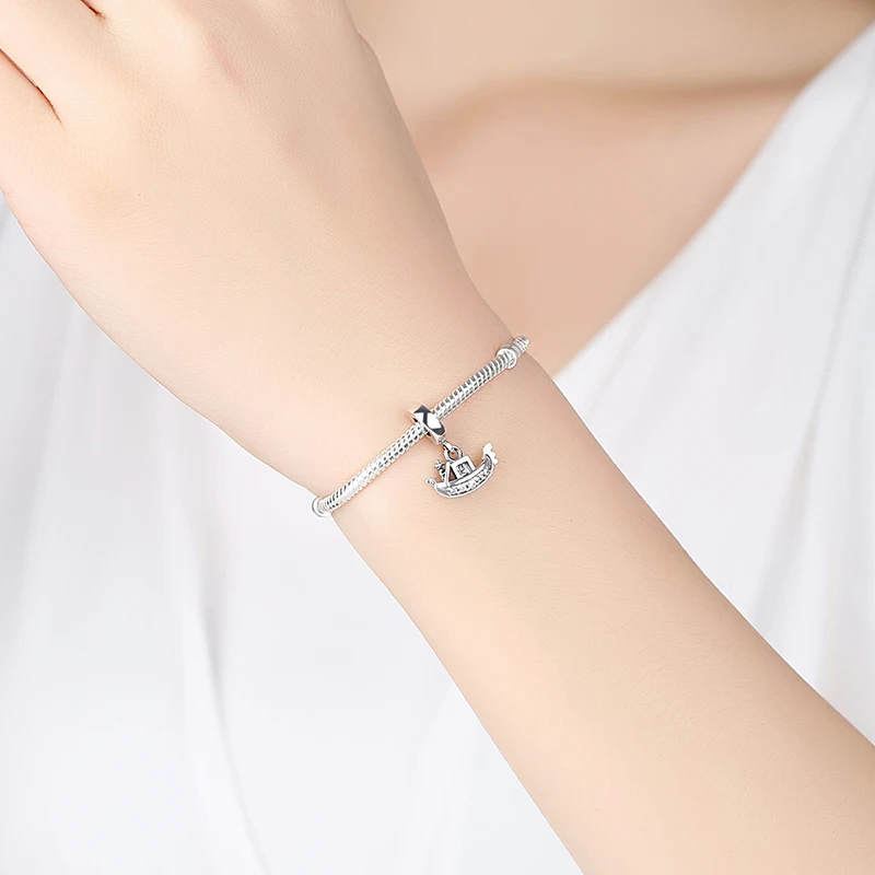 원래 매력 카메라 가방 런던 버스 러브 하트 비즈 맞는 팔찌 목걸이 DIY 쥬얼리 여성