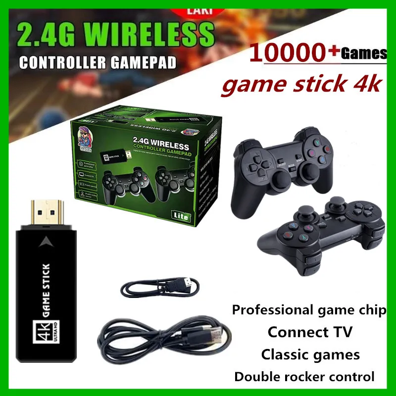 

Video Game Console 32G Stick 4K Lite Built-in 10000 Games Retro Games Console Wireless Controller For GBA Xmas Gift Dropshipping