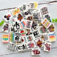 10pcs New Mini Printed Silicone Beads Food Grade Baby Toy Pacifier Chain For Jewelry Making DIY necklace Accessories 1