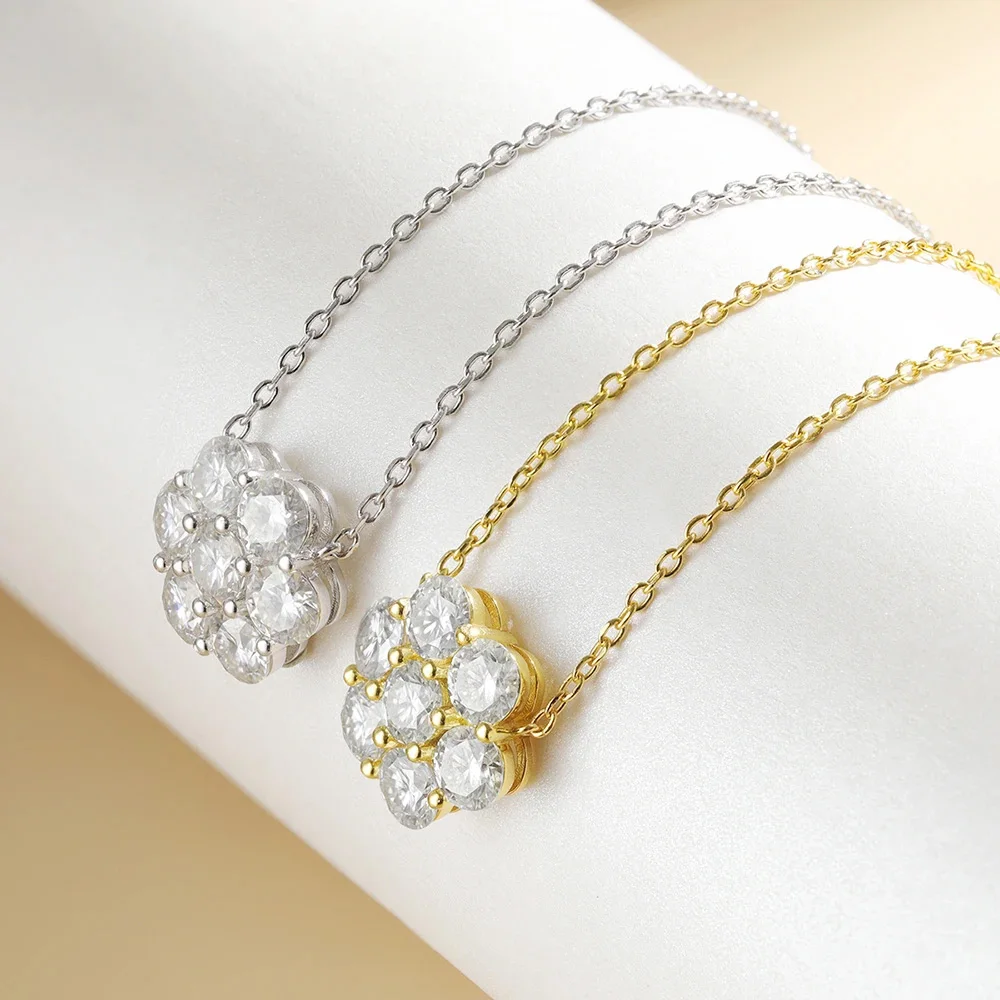 Halo Moissanite Diamond Ring Set In 14k 18k Solid Gold With - Foto 7