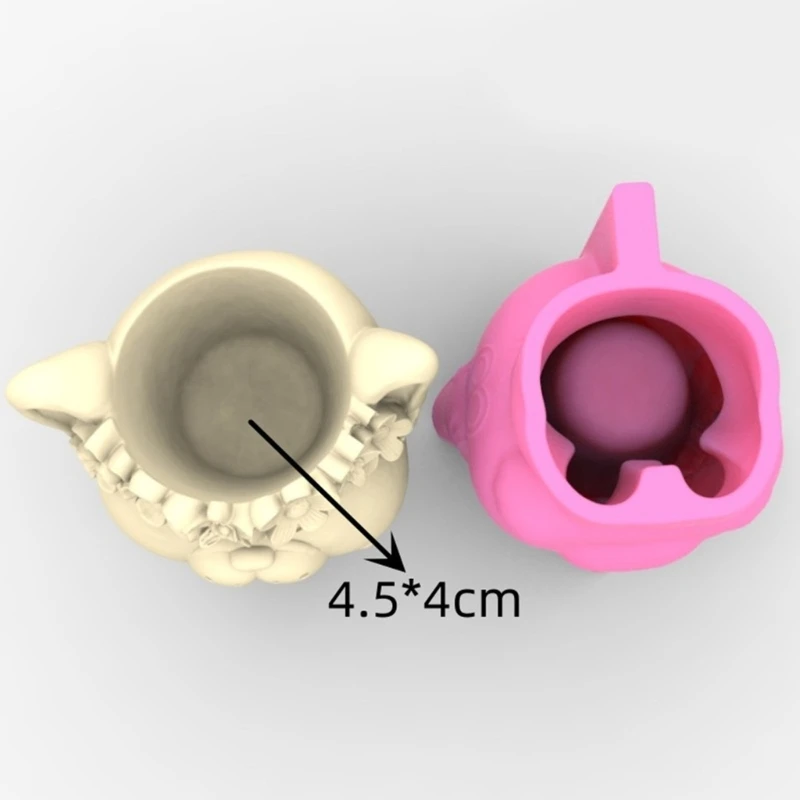 DIY Silicone Animal Flower Pot Storage Box Mold for Succulent Plants Decor