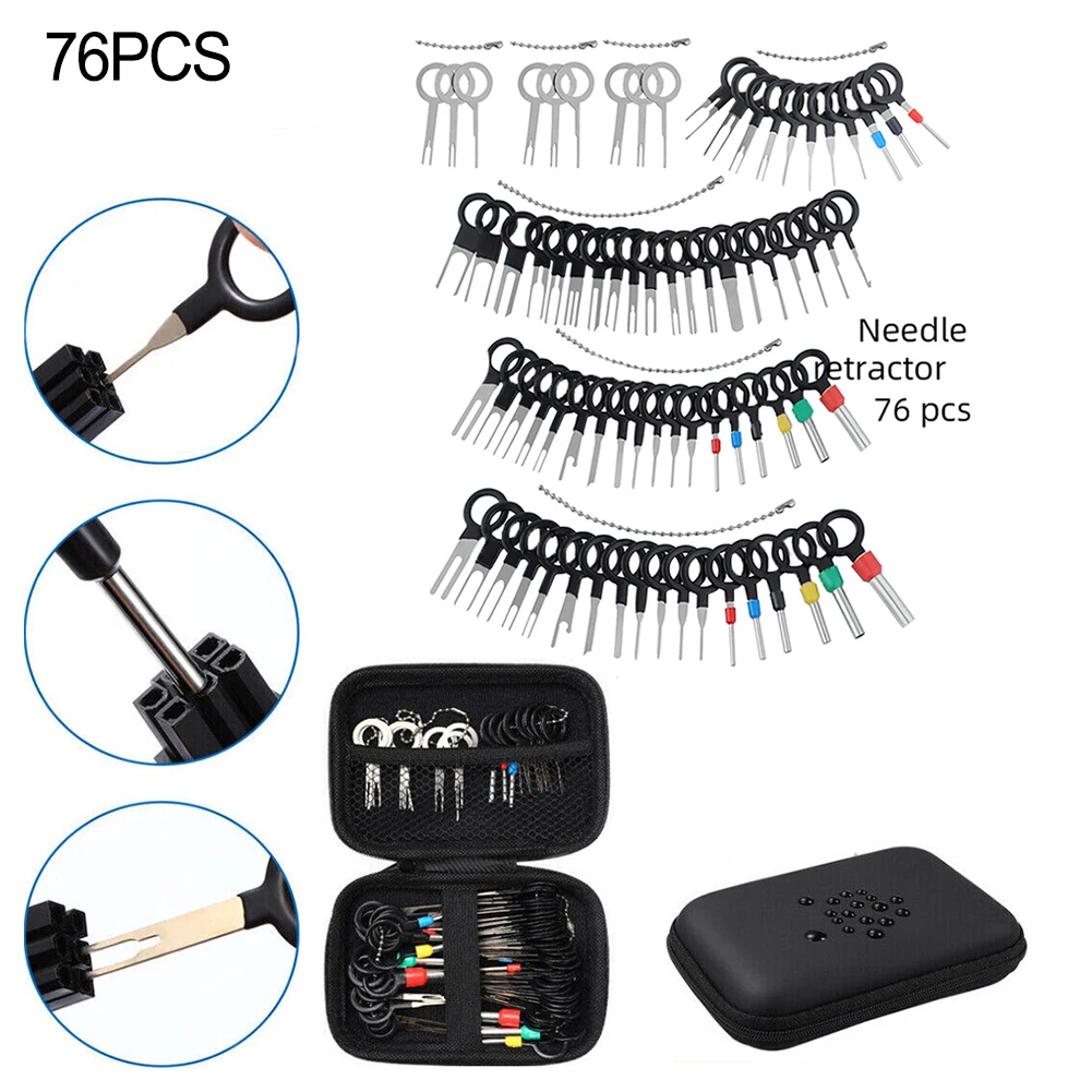 

76Pcs Terminal Removal Tools Kit Pin Extractor Electrical Wire Connector Kits And Storage Box Accessories