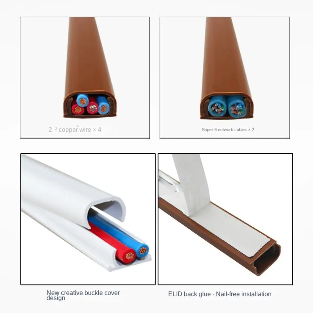 Square Slot Floor Cord Cover Self-Adhesive Cord Protector Extension Wiring Electric Wire Slot Cable Hider Covers Wire Organizer