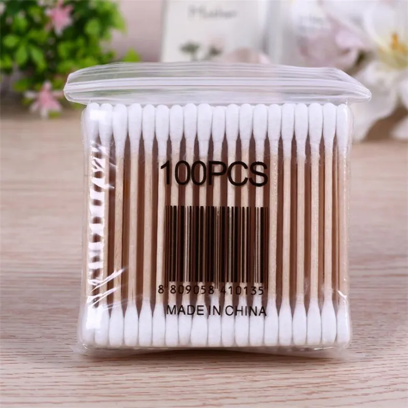 500pcs Double Head Cotton Swab Women Makeup Cotton Buds Tip for Wood Sticks Nose Ears Cleaning Health Care Tools 2