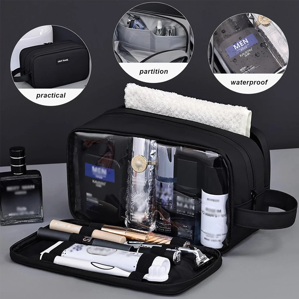 남성용 화장품 가방 1개, 걸이형 도프 키트, 방수 면도 가방, 여행용 소형 화장품 가방, 호텔 객실 필수품