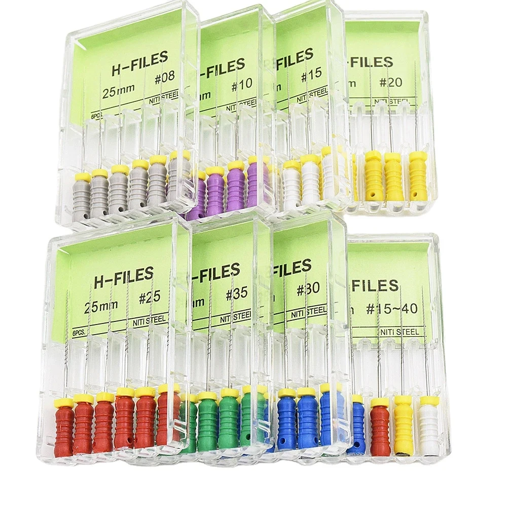 6pcs/pack Dental Hand Use H Files Stainless Steel Dental Endodontic Instruments Dental Root