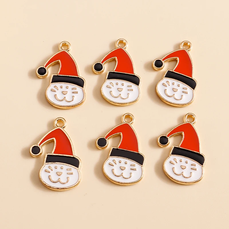 10 stücke Cartoon Emaille Weihnachten Schneemann Charms Anhänger für Die DIY Ohrringe Halsketten Handgemachte Armbänder Schmuck Erkenntnisse – Detail 26