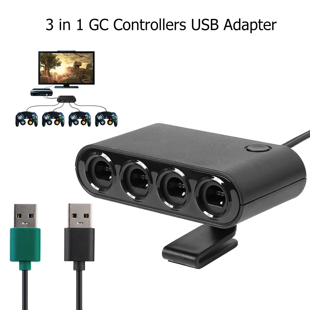 게임큐브 GC용 게임 컨버터, 스위치, Wii u, PC 스타 파이팅 게임용 USB 어댑터, 원 단추 스위칭, 4 포트, 3 in 1 컨트롤러
