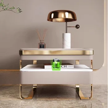 Luxury Nightstands Bedroom Gold Lights Smart Nordic Nightstands Set Orgenizer Modern Wireless Charging Mesita Noche Room Decor
