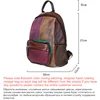 2024 New Hand-painted Panelled Women Backpack Genuine Leather Female Retro Bag Leisure Vintage Travel Backpack Mochila 6