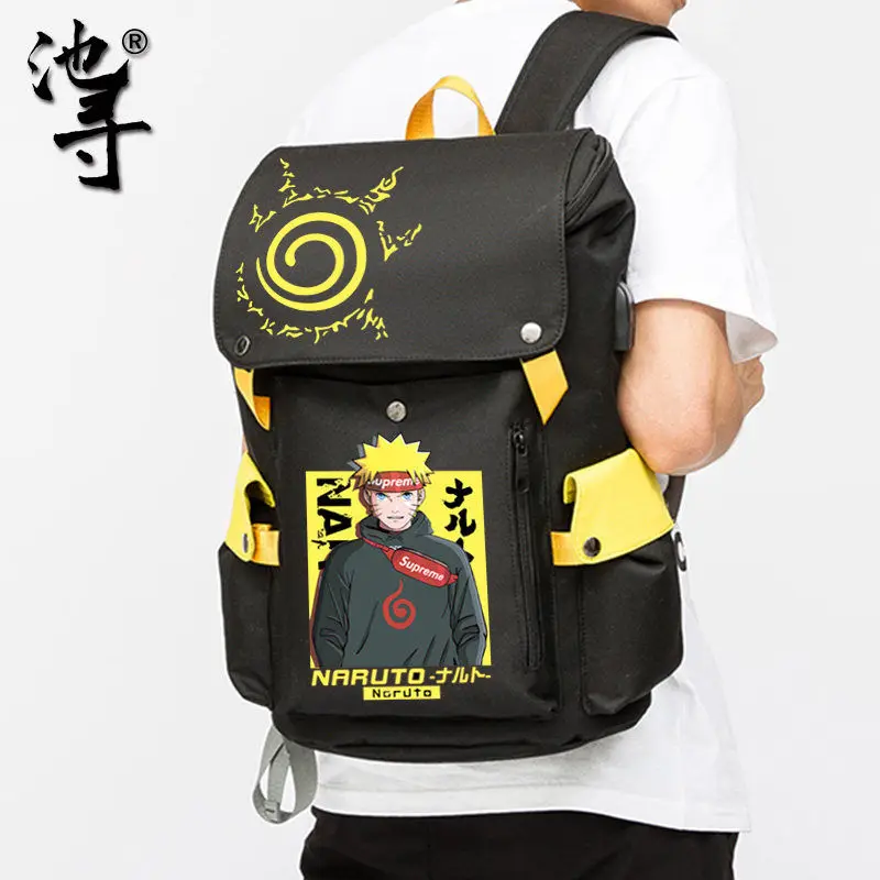 

Naruto Schoolbag Student Backpack Animation Peripheral Tide Brand Backpack Large Shoulders Outdoor Bag Beautiful Fashion