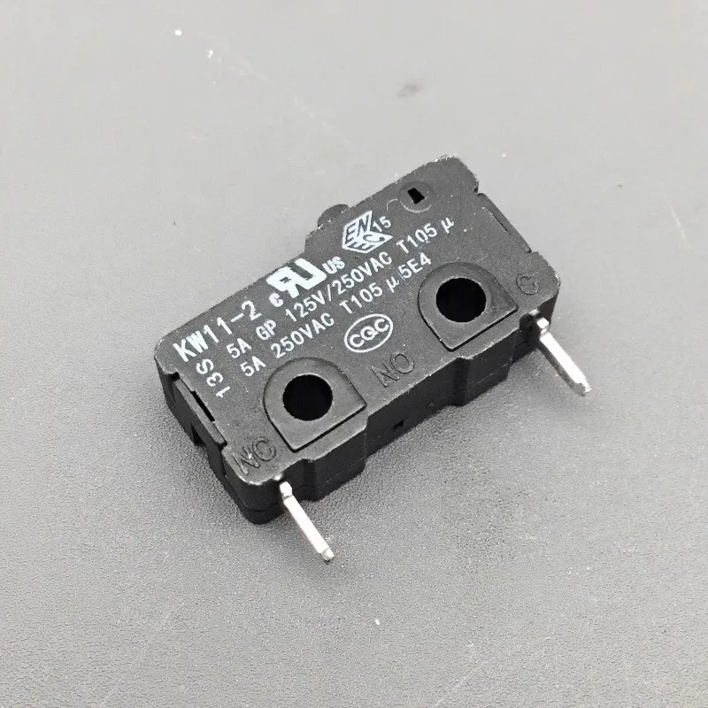 5PCS Microswitch KW11-2 two-pin normally closed tip pin 5A travel limit detection reset button