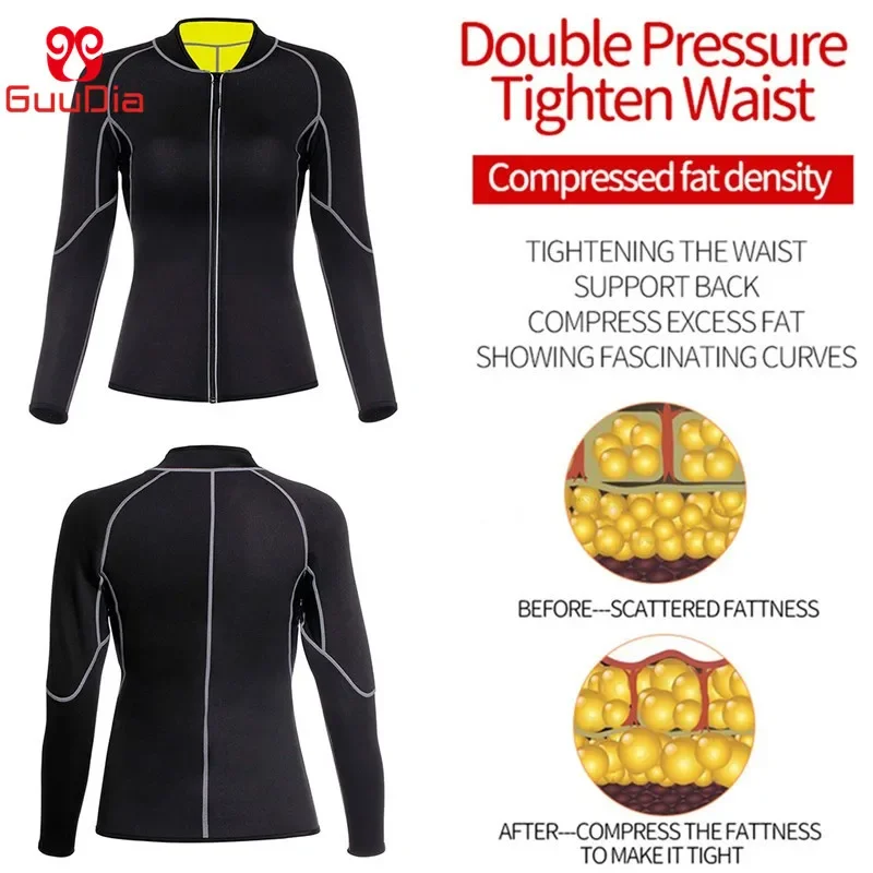 GUUDIA Hot Sauna Suit Sauna Sweat Pants Neoprene Suit Sweating Shapers Women Weight Loss Fat Burn Corset Body Shaper Slimming