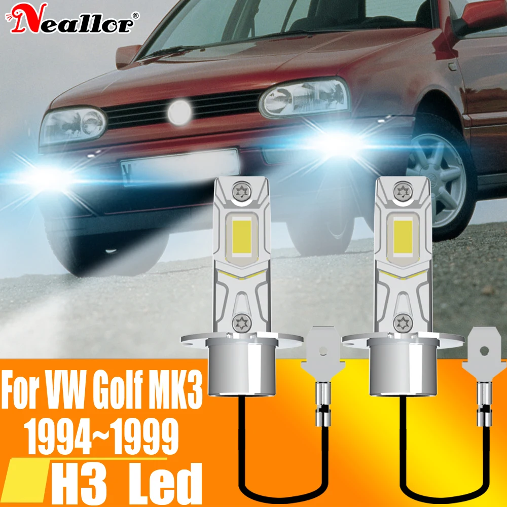 

2 шт., Автомобильные светодиодные лампы H3 для VW Golf MK3 1994-1999