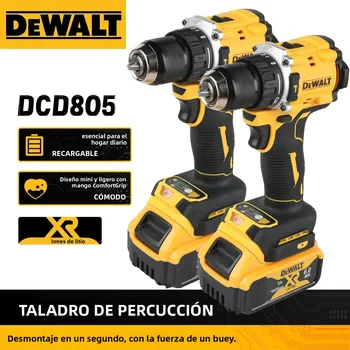 100% batería de litio Original DEWALT 20V destornillador eléctrico compacto sin escobillas recargable taladro de mano taladro de impacto DCD805