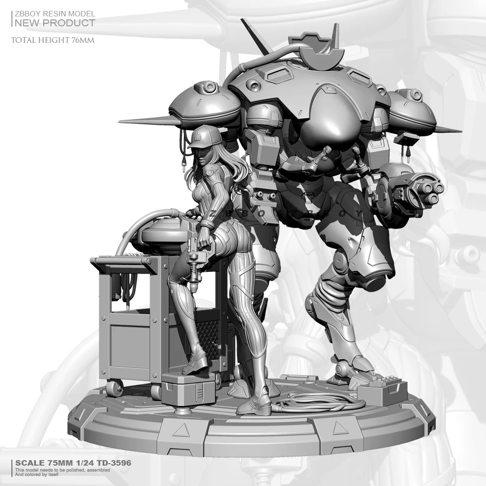 

1/24 Resin model kits figure beauty colorless and self-assembled TD-3596