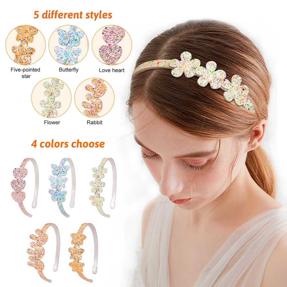 1 Pc Sequins Hair Bands Glow In Dark Shiny Headbands  for  Girls Kids Princess Hair Decorate Cute Cartoon Hairwear  Accessories