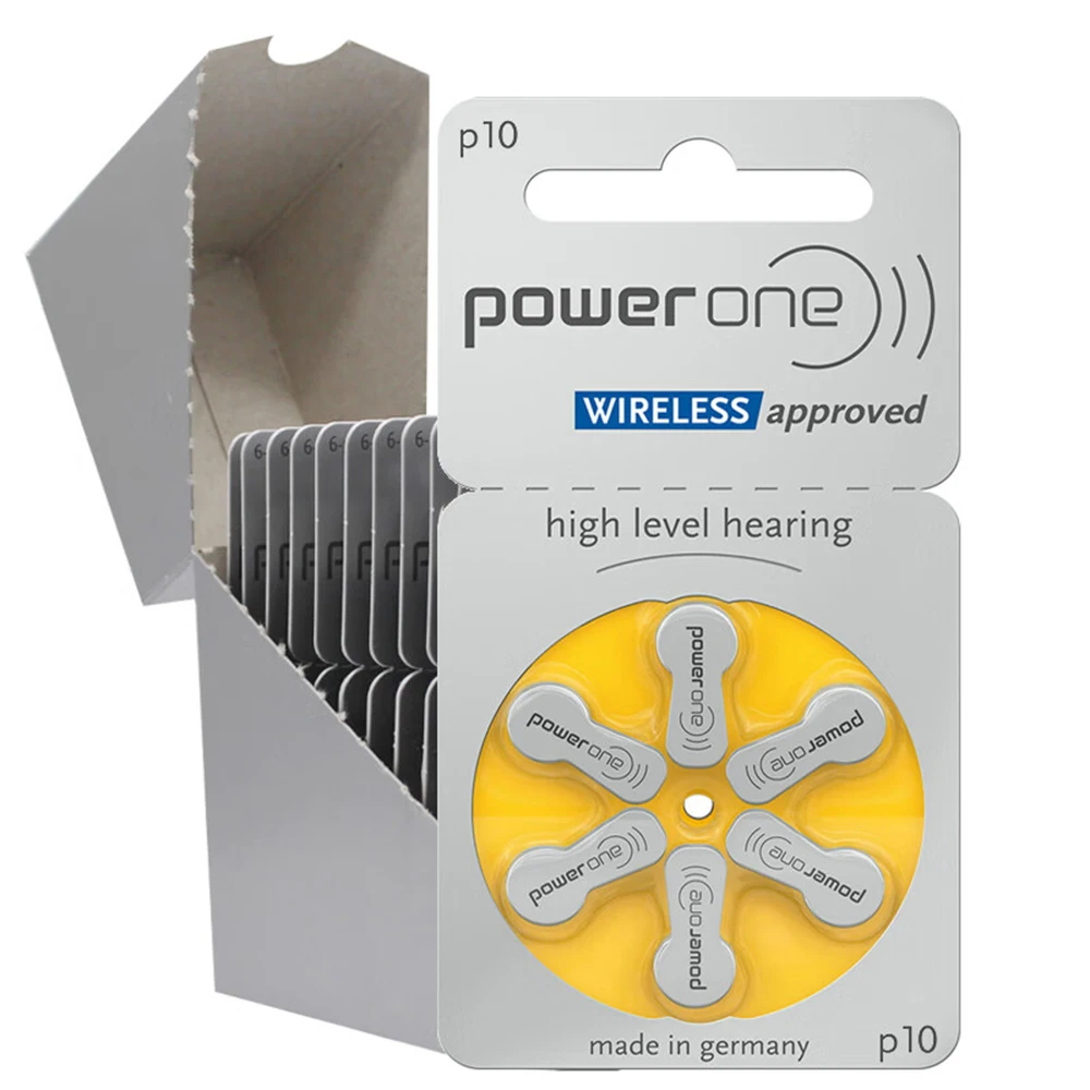 

Power One p10 Hearing Aid Battery Zinc Air Wireless Approved MERCURY-FREE 1.45v PR70 Hearing Aid Batteries