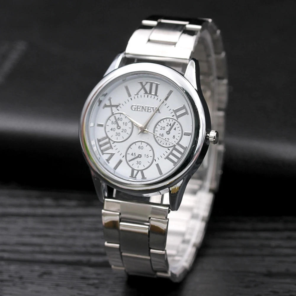 Montre à quartz en acier inoxydable pour hommes et femmes, horloge décontractée, montres provoqué, étanche, classique, mode, luxe