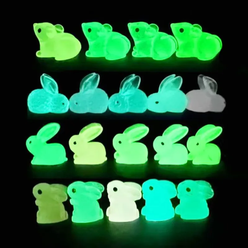 50 PCS Luminous Mini Resin Animals 50 Styles Miniatures Glow in The Dark Tiny Little Figures to Hide Small Duck Figures 6