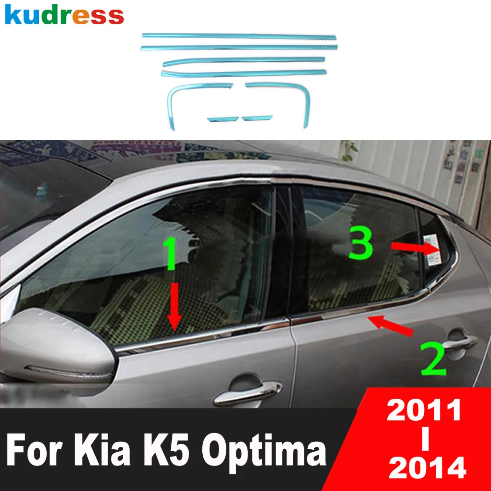 

For Kia Optima K5 2011 2012 2013 2014 Stainless Steel Car Bottom Rear Window Frame Sill Trim Molding Garnish Strip Accessories