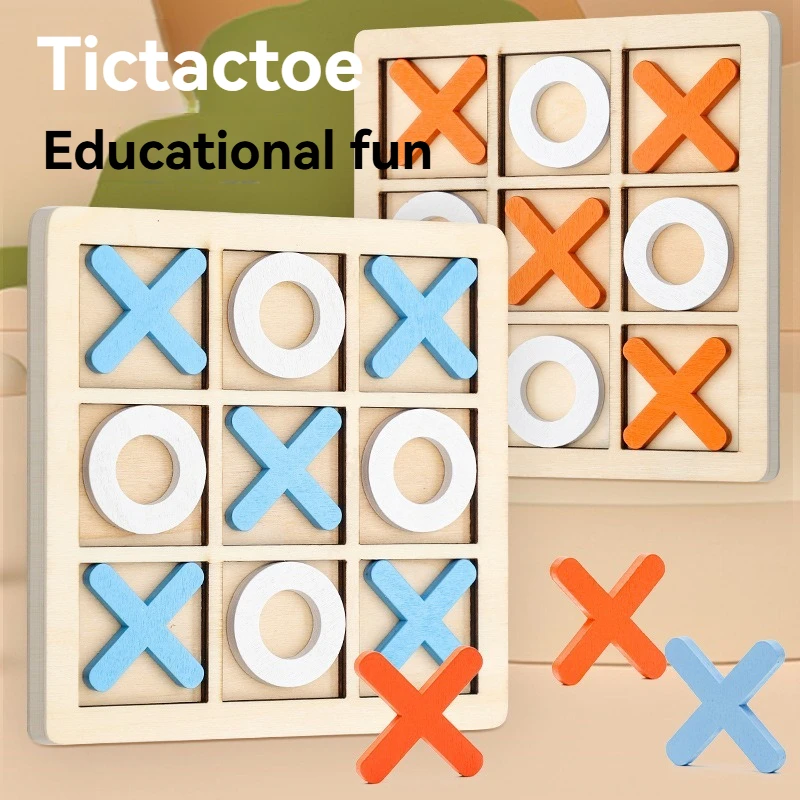Gioco da tavolo Tic Tac Toe in legno massello: perfetto per il divertimento in famiglia e l'intrattenimento nel cortile!